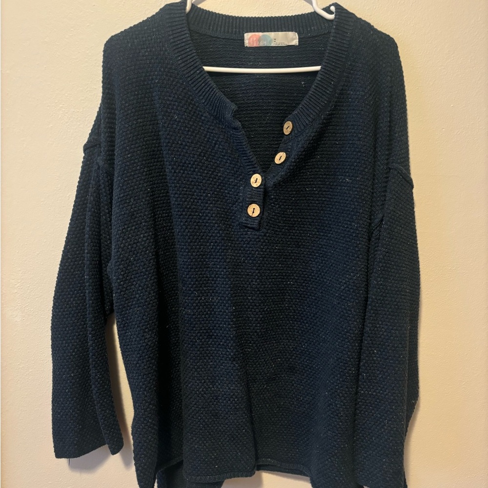 Free People Hailee Sweater Set- M, Navy